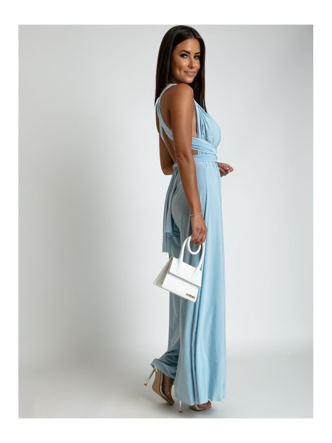 Jumpsuit tied in several ways, blue AZR002